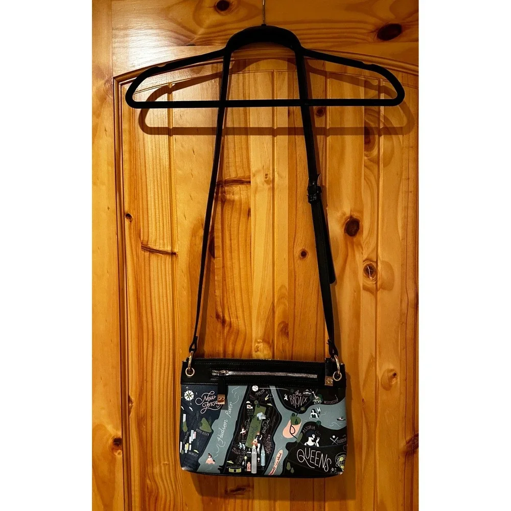 Spartina 449 New York City Map Crossbody Bag NYC Zip
